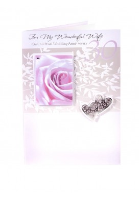 Corsage Wife 30th Wedding Anniversary Card