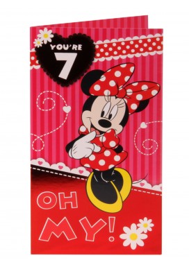 Disney Minnie Mouse Birthday Card Age 7 Girl