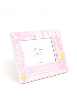 Pink & White Baby Girl Photo Frame 6x4 Inch