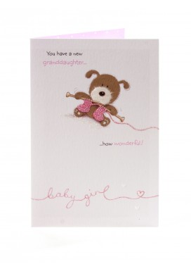Woof The Dog New Granddaughter Congratulations Card