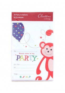 Cheeky Monkey Party Invitations