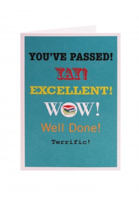 Celebratory Words Exam Congrats Card