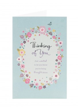 Floral Wreath Thinking Of You Card