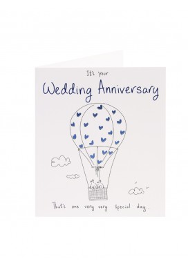 Hot Air Balloon Wedding Anniversary Card