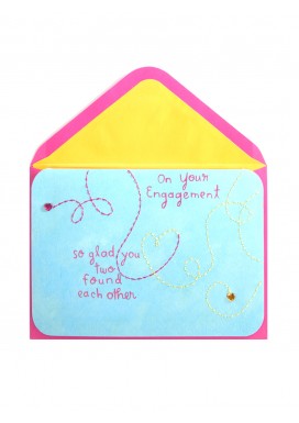 Stitched Heart Engagement Card