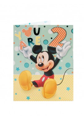 Large Mickey Mouse 2nd  Birthday Card