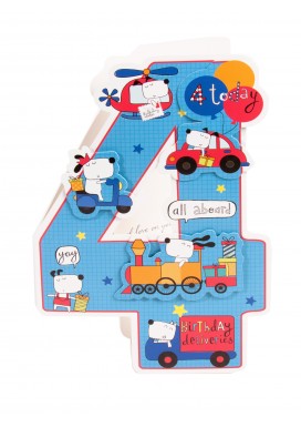 Cut Out 4th Birthday Card