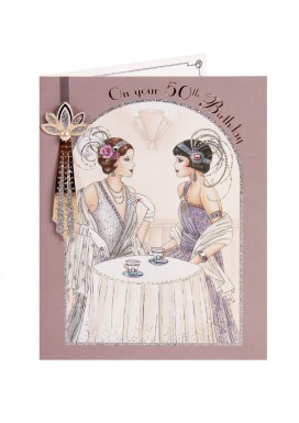 Sparkling Ladies Deco 50th Birthday Card