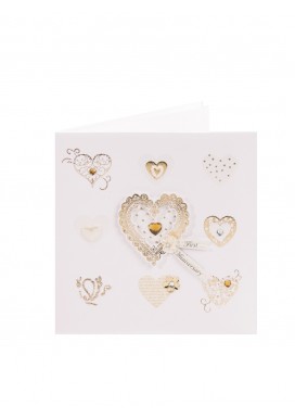 Embellished Hearts First Anniversary Card