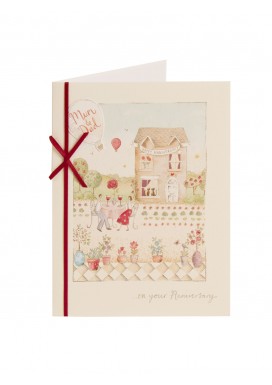 Couple in Garden Anniversary Card - For Mum & Dad