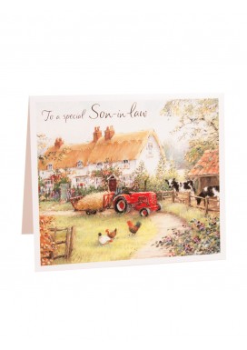 Sparkling Farm Scene Birthday Card - For Son in Law