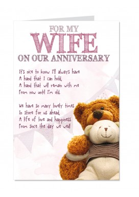 Anniversary Greeting Card Wife Teddy Bears