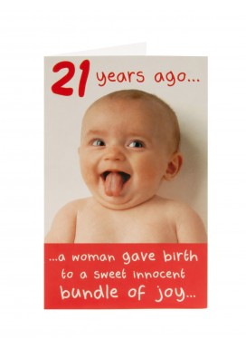 Laughing Baby 21st Birthday Card