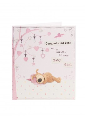 Boofle Baby Girl Congratulations Card