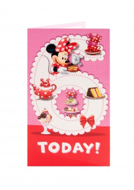 Minnie Mouse 6th Birthday Card