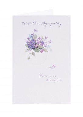 Purple Flowers With Sympathy Card