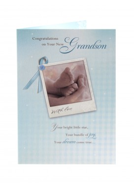 Birth Congratulations Card - New Grandson