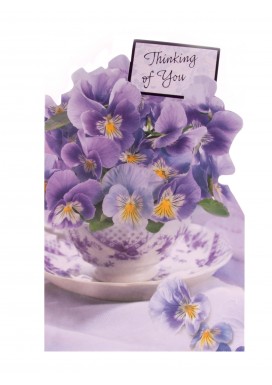 Purple Pansy Thinking Of You Card