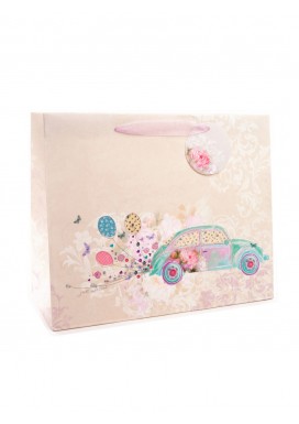 Large Glittering Wedding Car Gift Bag