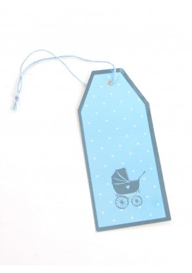 Blue Polka Dot Baby Boy Gift Tag