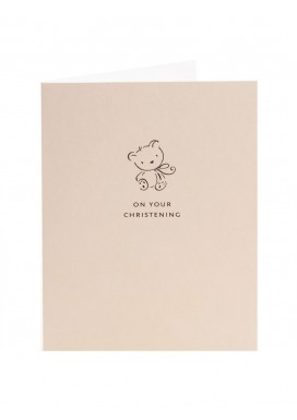 Cute Bear Christening Card