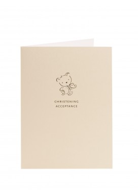 Teddy Bear Christening Acceptance card