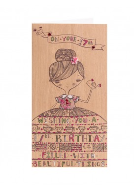Pretty Girl 17th Birthday Card
