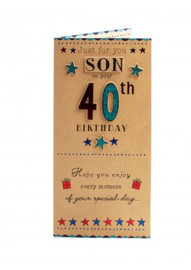 Sparkling Stars 40th Birthday Card -  For Son