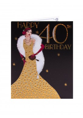 Deco Happy 40th Birthday Card