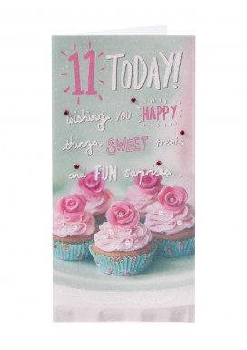 11 Today Sparkling Cupcakes Birthday Card