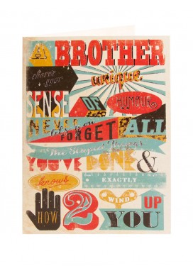 Bright Modern Lettering Birthday Card-  For Brother
