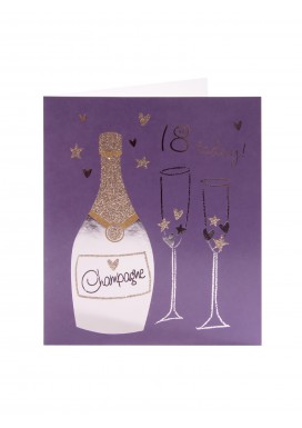 Simply Champagne 18th Birthday Card