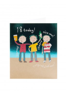 Simply 3 Men & Beer 18th Birthday Card