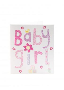 Simply Baby Girl Congratulations Card