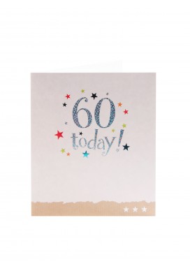 Simply Holo Foil Typography 60th Birthday Card