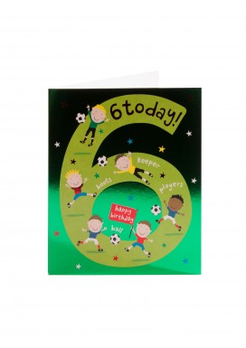 Simply Football 6th Green Birthday Card