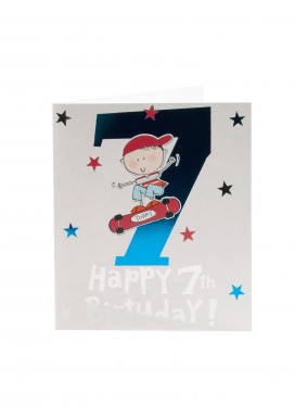Simply Age 7 Boy Skateboard Birthday Card