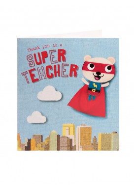 Super Bear Thank You Teacher Card
