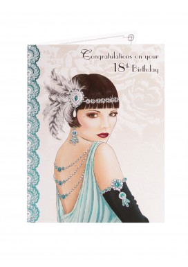 Deco Congratulations 18th Birthday Card