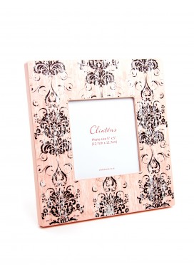 Pink Black Fluer 5x5 Desk Photo Frame