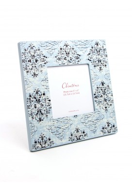 Blue Black Fluer 5x5 Desk Photo Frame