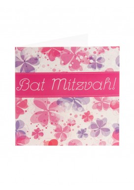 Jewish Bat Mitzvah Glitter Card