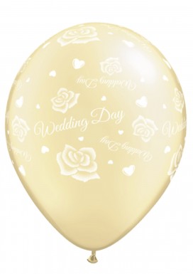 Yellow Wedding Day Round Latex Balloons 11" - 6 Pack