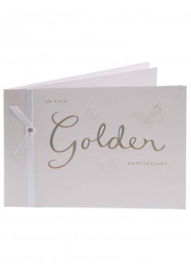 Butterflies and Lettering Golden Anniversary Card