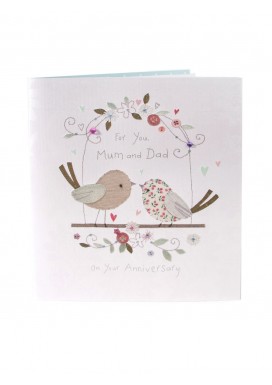 Button Box Mum & Dad Wedding Anniversary Card