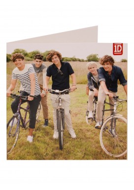 Group Photo on Bikes - One Direction Card at Clintons