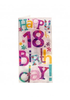 Lettering 18th Female Birthday Card