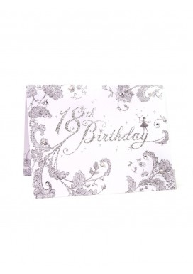 Silver Baroque 18th Female Birthday Card