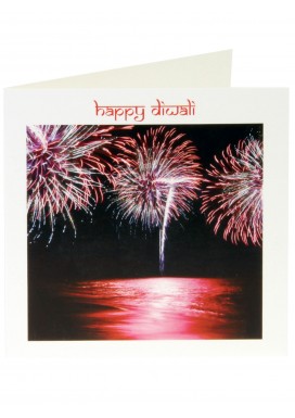 Fireworks Diwali Glitter Greeting Card