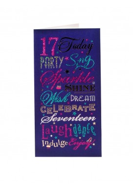 Precious Type Age 17 Birthday Card